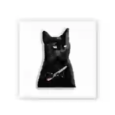 3D стікер Чорний кіт мем