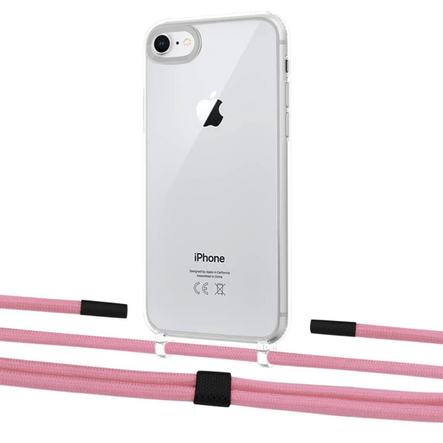 Чехол Upex Crossbody Protection Case для iPhone SE 2020 | 8 | 7 Crystal with Twine Coral and Fausset Matte Black (UP83004)