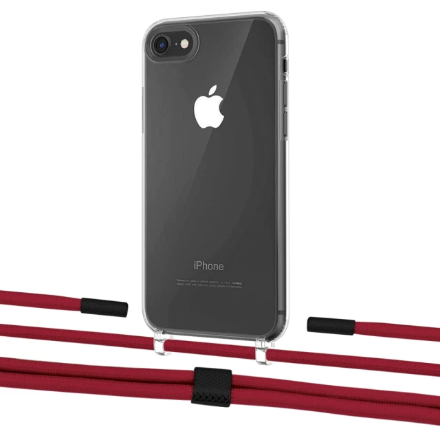 Чохол Upex Crossbody Protection Case для iPhone SE 2020 | 8 | 7 Crystal with Twine Red and Fausset Matte Black (UP83005)