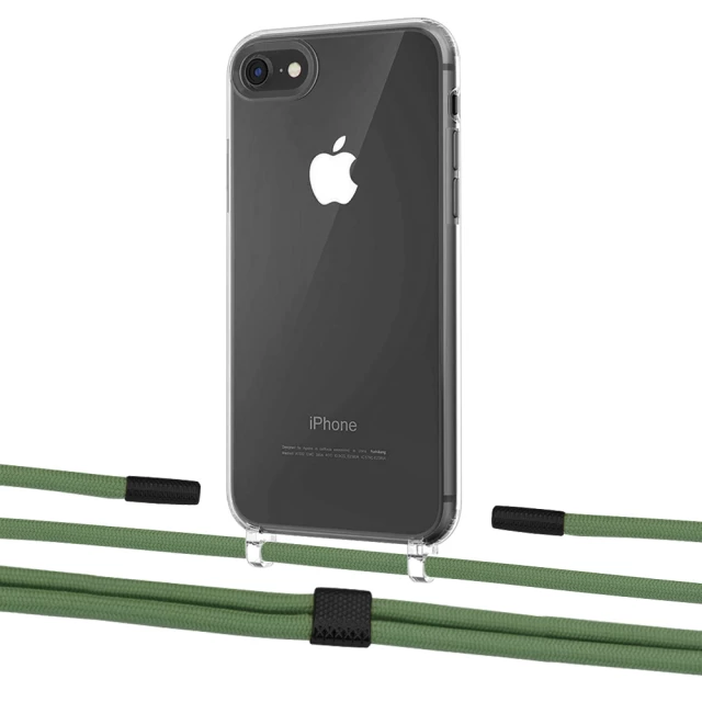 Чехол Upex Crossbody Protection Case для iPhone SE 2020 | 8 | 7 Crystal with Twine Mint and Fausset Matte Black (UP83010)