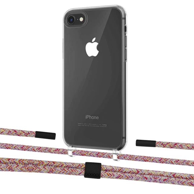 Чохол Upex Crossbody Protection Case для iPhone SE 2020 | 8 | 7 Crystal with Twine Mulberry and Fausset Matte Black (UP83011)