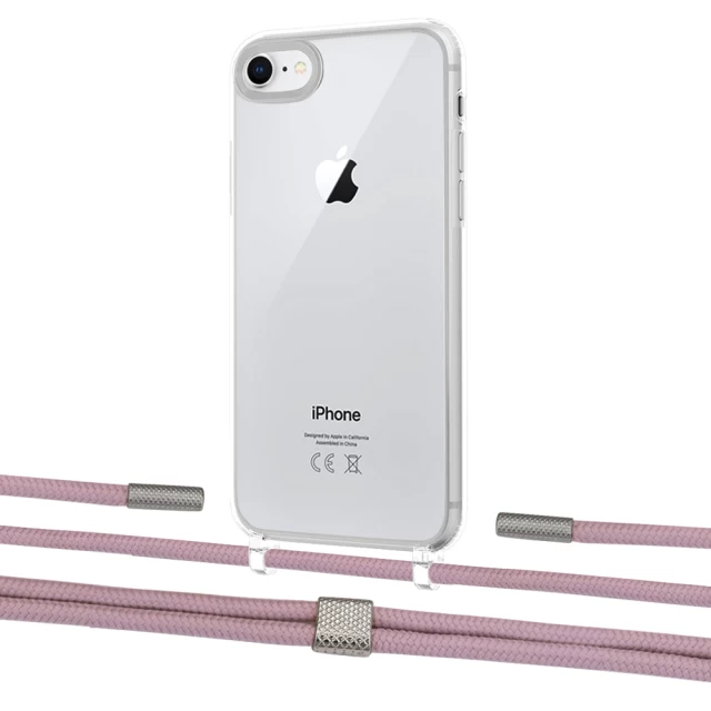 Чохол Upex Crossbody Protection Case для iPhone SE 2020 | 8 | 7 Crystal with Twine Rose Gold and Fausset Silver (UP83020)