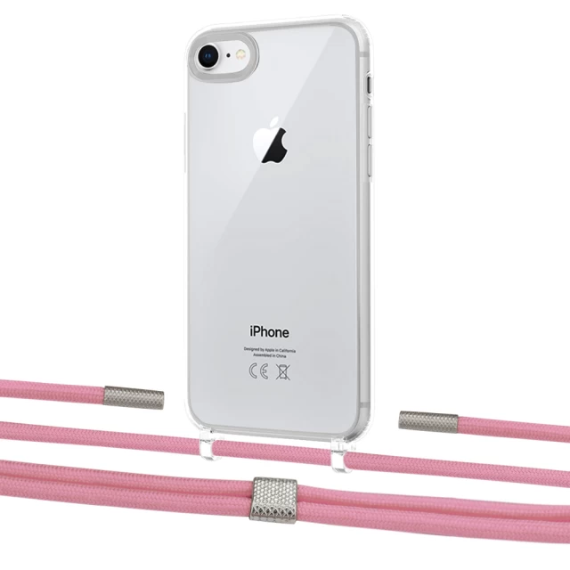 Чохол Upex Crossbody Protection Case для iPhone SE 2020 | 8 | 7 Crystal with Twine Coral and Fausset Silver (UP83021)