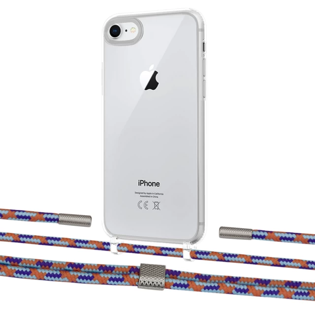 Чохол Upex Crossbody Protection Case для iPhone SE 2020 | 8 | 7 Crystal with Twine Blue Sunset and Fausset Silver (UP83031)