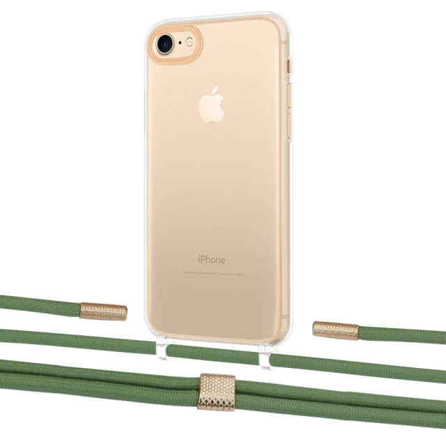 Чехол Upex Crossbody Protection Case для iPhone SE 2020 | 8 | 7 Crystal with Twine Mint and Fausset Gold (UP83044)
