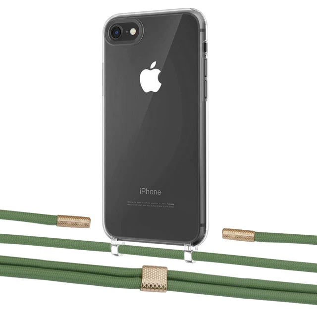 Чехол Upex Crossbody Protection Case для iPhone SE 2020 | 8 | 7 Crystal with Twine Mint and Fausset Gold (UP83044)