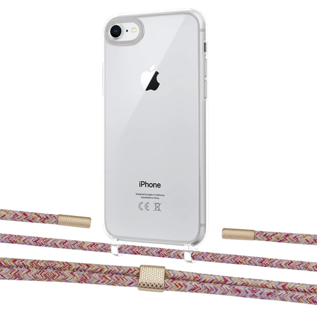 Чохол Upex Crossbody Protection Case для iPhone SE 2020 | 8 | 7 Crystal with Twine Mulberry and Fausset Gold (UP83045)