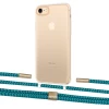 Чохол Upex Crossbody Protection Case для iPhone SE 2020 | 8 | 7 Crystal with Twine Cyan and Fausset Gold (UP83046)