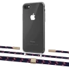 Чохол Upex Crossbody Protection Case для iPhone SE 2020 | 8 | 7 Crystal with Twine Blue Marine and Fausset Gold (UP83050)