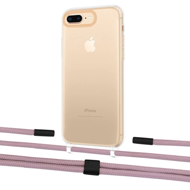 Чехол Upex Crossbody Protection Case для iPhone 8 Plus | 7 Plus Crystal with Twine Rose Gold and Fausset Matte Black (UP83054)