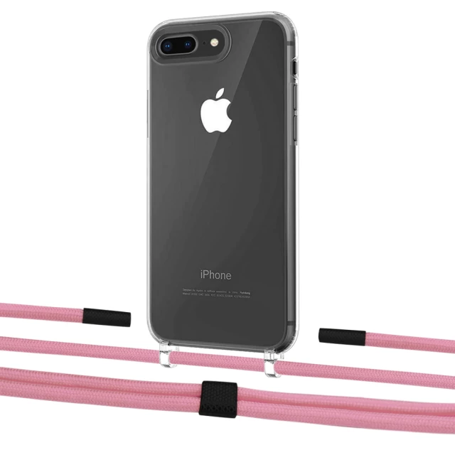 Чехол Upex Crossbody Protection Case для iPhone 8 Plus | 7 Plus Crystal with Twine Coral and Fausset Matte Black (UP83055)