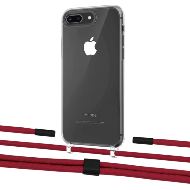 Чохол Upex Crossbody Protection Case для iPhone 8 Plus | 7 Plus Crystal with Twine Red and Fausset Matte Black (UP83056)