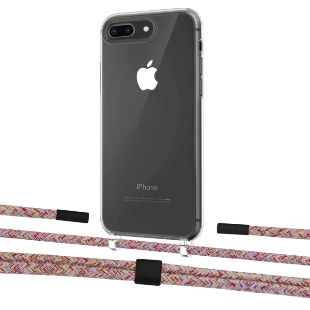 Чехол Upex Crossbody Protection Case для iPhone 8 Plus | 7 Plus Crystal with Twine Mulberry and Fausset Matte Black (UP83062)