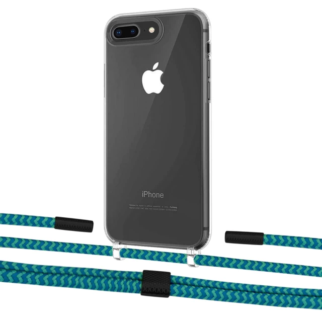 Чехол Upex Crossbody Protection Case для iPhone 8 Plus | 7 Plus Crystal with Twine Cyan and Fausset Matte Black (UP83063)