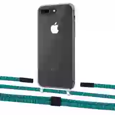 Чохол Upex Crossbody Protection Case для iPhone 8 Plus | 7 Plus Crystal with Twine Cyan and Fausset Matte Black (UP83063)