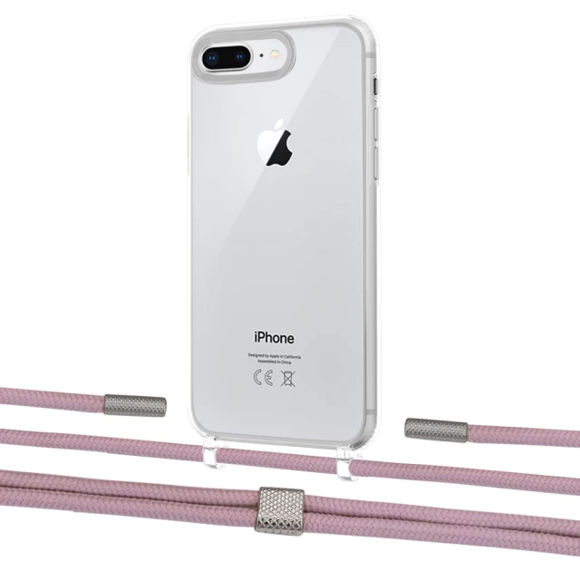Чехол Upex Crossbody Protection Case для iPhone 8 Plus | 7 Plus Crystal with Twine Rose Gold and Fausset Silver (UP83071)