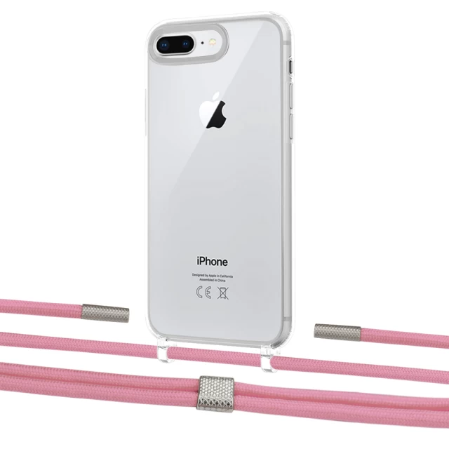 Чохол Upex Crossbody Protection Case для iPhone 8 Plus | 7 Plus Crystal with Twine Coral and Fausset Silver (UP83072)
