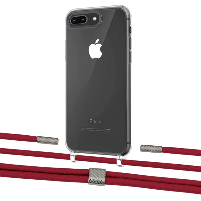 Чохол Upex Crossbody Protection Case для iPhone 8 Plus | 7 Plus Crystal with Twine Red and Fausset Silver (UP83073)
