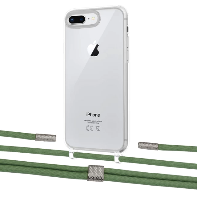 Чехол Upex Crossbody Protection Case для iPhone 8 Plus | 7 Plus Crystal with Twine Pistachio and Fausset Silver (UP83076)