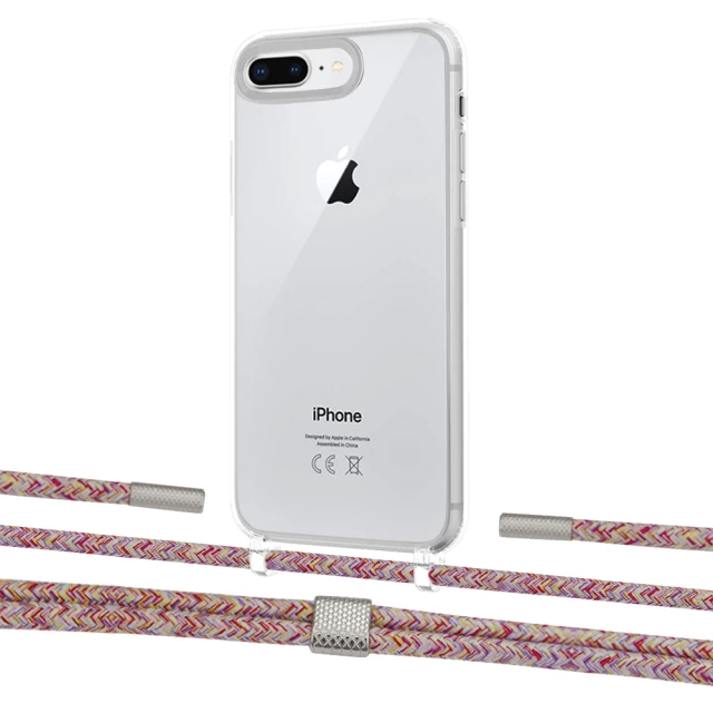 Чехол Upex Crossbody Protection Case для iPhone 8 Plus | 7 Plus Crystal with Twine Mulberry and Fausset Silver (UP83079)