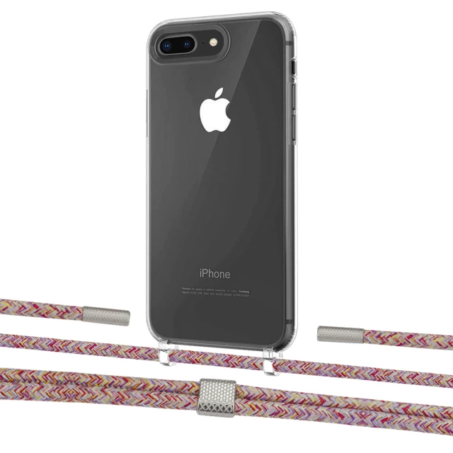 Чохол Upex Crossbody Protection Case для iPhone 8 Plus | 7 Plus Crystal with Twine Mulberry and Fausset Silver (UP83079)