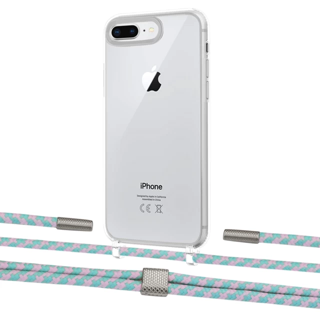 Чохол Upex Crossbody Protection Case для iPhone 8 Plus | 7 Plus Crystal with Twine Turquoise and Fausset Silver (UP83083)