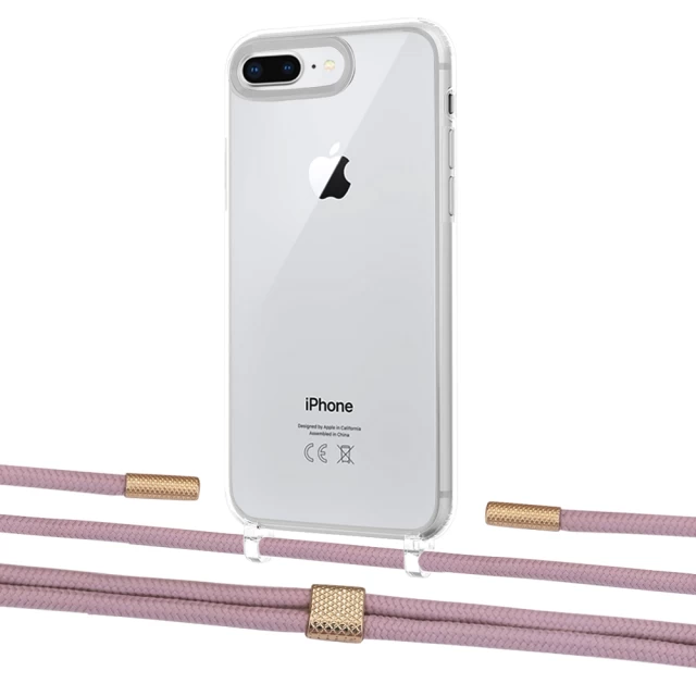 Чохол Upex Crossbody Protection Case для iPhone 8 Plus | 7 Plus Crystal with Twine Rose Gold and Fausset Gold (UP83088)