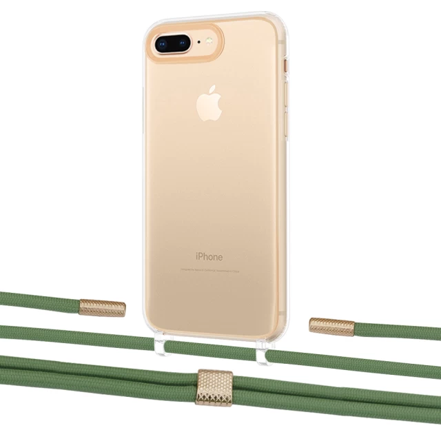 Чохол Upex Crossbody Protection Case для iPhone 8 Plus | 7 Plus Crystal with Twine Pistachio and Fausset Gold (UP83093)