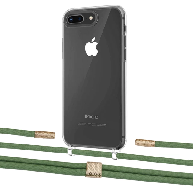 Чехол Upex Crossbody Protection Case для iPhone 8 Plus | 7 Plus Crystal with Twine Pistachio and Fausset Gold (UP83093)
