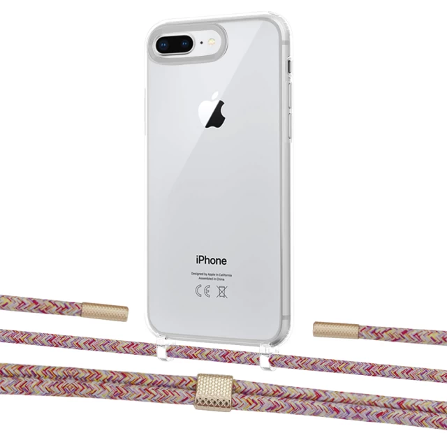 Чехол Upex Crossbody Protection Case для iPhone 8 Plus | 7 Plus Crystal with Twine Mulberry and Fausset Gold (UP83096)