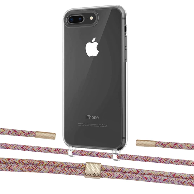 Чохол Upex Crossbody Protection Case для iPhone 8 Plus | 7 Plus Crystal with Twine Mulberry and Fausset Gold (UP83096)
