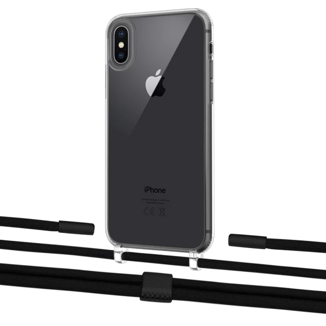 Чехол Upex Crossbody Protection Case для iPhone XS | X Crystal with Twine Black  and Fausset Matte Black (UP83103)