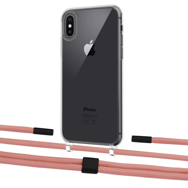 Чехол Upex Crossbody Protection Case для iPhone XS Max Crystal with Twine Cantaloupe and Fausset Matte Black (UP83210)