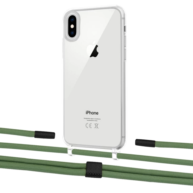 Чохол Upex Crossbody Protection Case для iPhone XS | X Crystal with Twine Mint and Fausset Matte Black (UP83112)