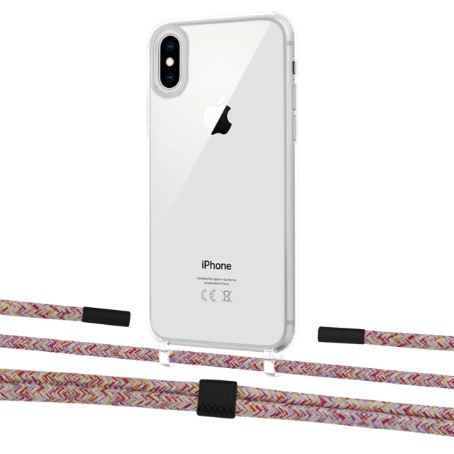 Чехол Upex Crossbody Protection Case для iPhone XS Max Crystal with Twine Mulberry and Fausset Matte Black (UP83215)