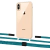 Чехол Upex Crossbody Protection Case для iPhone XS Max Crystal with Twine Cyan and Fausset Matte Black (UP83216)