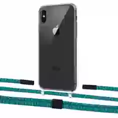 Чохол Upex Crossbody Protection Case для iPhone XS Max Crystal with Twine Cyan and Fausset Matte Black (UP83216)