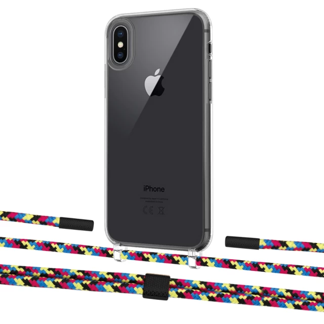 Чехол Upex Crossbody Protection Case для iPhone XS Max Crystal with Twine Critical Camouflage and Fausset Matte Black (UP83221)