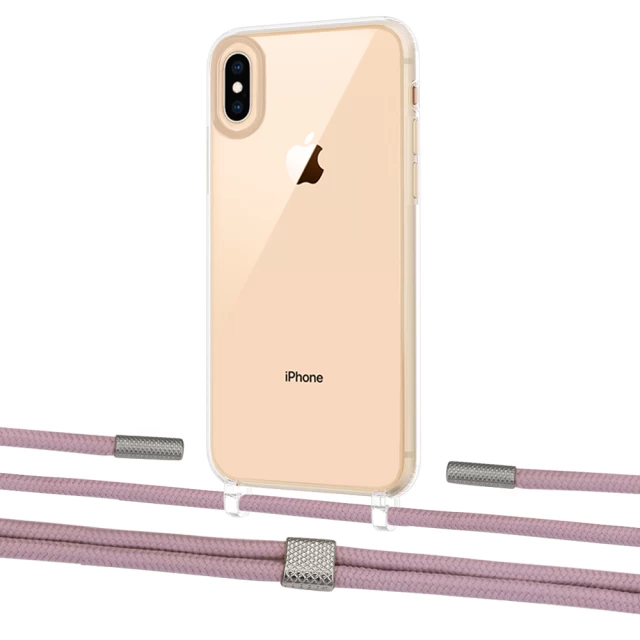 Чохол Upex Crossbody Protection Case для iPhone XS Max Crystal with Twine Rose Gold and Fausset Silver (UP83224)