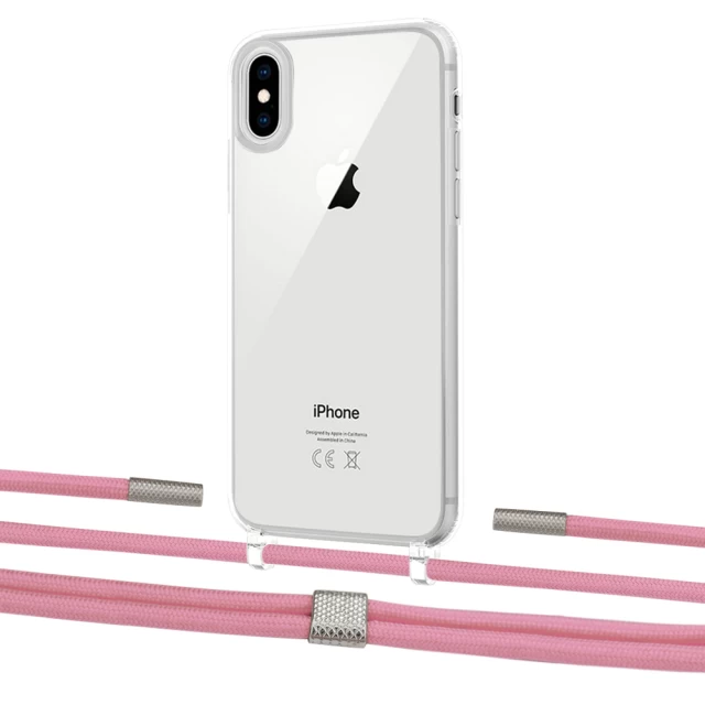 Чехол Upex Crossbody Protection Case для iPhone XS | X Crystal with Twine Coral and Fausset Silver (UP83123)