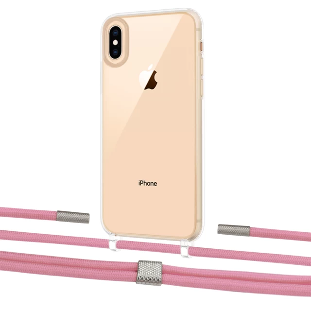 Чехол Upex Crossbody Protection Case для iPhone XS Max Crystal with Twine Coral and Fausset Silver (UP83225)