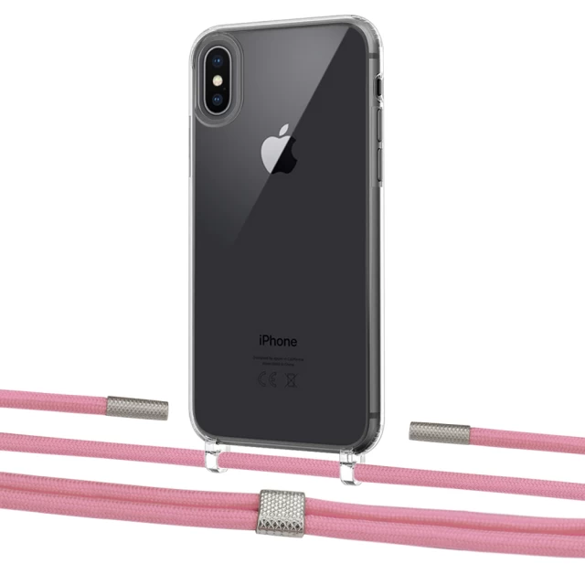 Чохол Upex Crossbody Protection Case для iPhone XS Max Crystal with Twine Coral and Fausset Silver (UP83225)