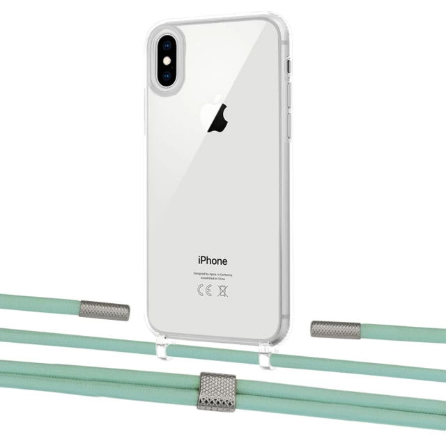 Чехол Upex Crossbody Protection Case для iPhone XS Max Crystal with Twine Pistachio and Fausset Silver (UP83229)