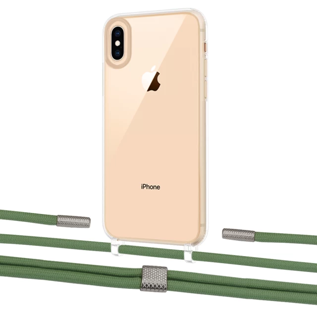 Чохол Upex Crossbody Protection Case для iPhone XS | X Crystal with Twine Mint and Fausset Silver (UP83129)