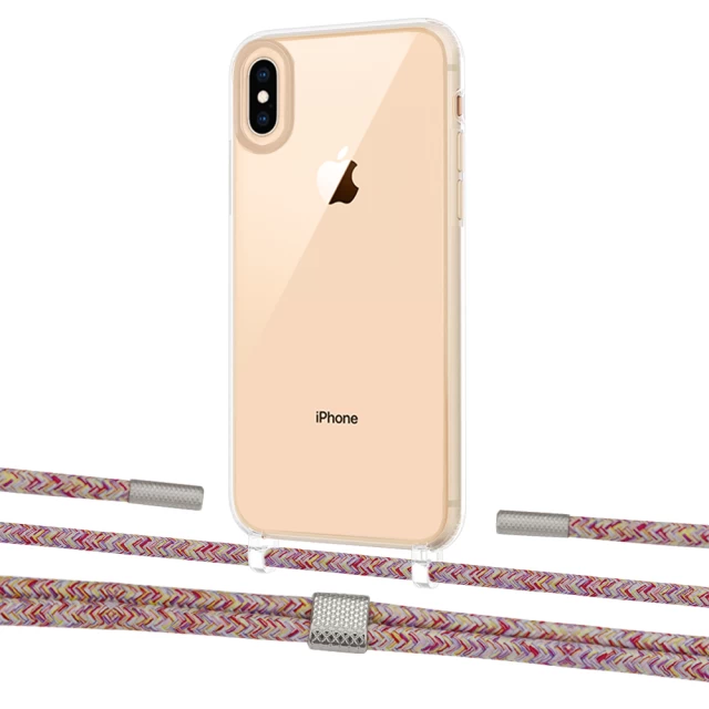 Чехол Upex Crossbody Protection Case для iPhone XS Max Crystal with Twine Mulberry and Fausset Silver (UP83232)