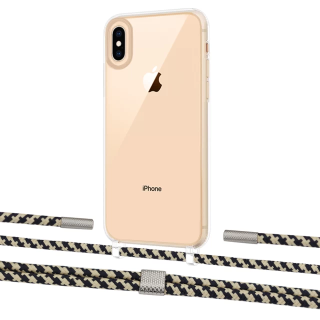Чохол Upex Crossbody Protection Case для iPhone XS Max Crystal with Twine Copper and Fausset Silver (UP83234)