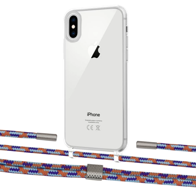 Чехол Upex Crossbody Protection Case для iPhone XS Max Crystal with Twine Blue Sunset and Fausset Silver (UP83235)