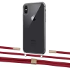 Чохол Upex Crossbody Protection Case для iPhone XS | X Crystal with Twine Red and Fausset Gold (UP83141)
