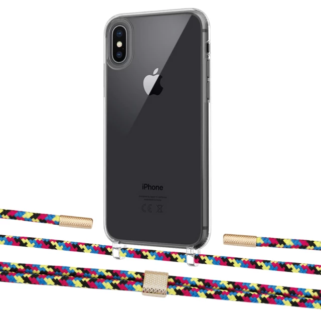 Чохол Upex Crossbody Protection Case для iPhone XS Max Crystal with Twine Critical Camouflage and Fausset Gold (UP83255)