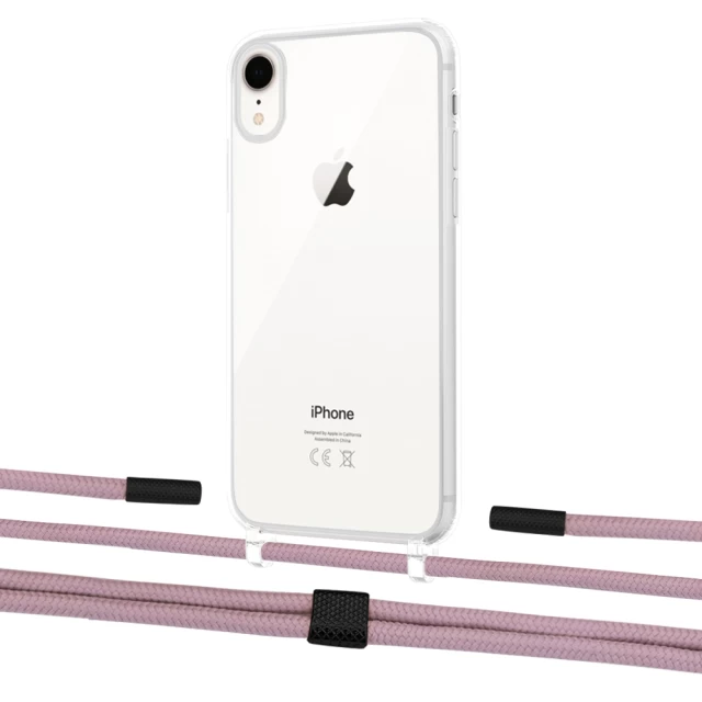 Чохол Upex Crossbody Protection Case для iPhone XR Crystal with Twine Rose Gold and Fausset Matte Black (UP83156)